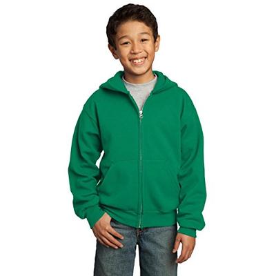 Port & Company Boys' Full Zip Hooded Sweatshirt XS Kelly