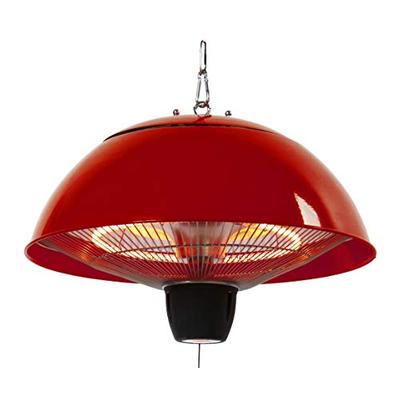 Ener-G+ HEA-21538-R Infrared Outdoor/Indoor Electric Hanging Heater | 1500 Watts, Pull String On/Off