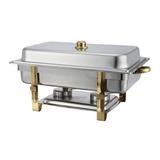 Winware 8 Quart Stainless Steel Gold Accented Chafer screenshot. Chafers directory of Dinnerware & Serveware.
