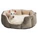 Quiet Time Deluxe Tulip Nesting Dog Bed, 22" L X 13" W X 10.55" H, Gray, Small, Gray / Tan