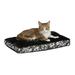 Quiet Time Couture Carlisle Mattress Black Floral Dog Bed, 22" L X 13" W, X-Small, Black / White