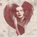 ArtVerse Greta Garbo Heart Watercolor Portrait Removable Wall Decal Vinyl in Red | 12 H x 12 W in | Wayfair GEN005A1212A