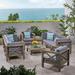 Breakwater Bay Sklar Outdoor 4 Piece Deep Seating Group w/ Cushions Wood/Natural Hardwoods in Gray | 26.5 H x 88.5 W x 30.25 D in | Wayfair