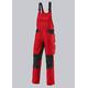 BP 1791-555-81-50s Latzhose, Stretch-Hosenträger mit Clipbefestigungen, 295,00 g/m² Stoffmischung, rot/schwarz, 50s