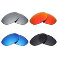 Mryok 4 Pair Polarized Replacement Lenses for Oakley Fives 2.0 Sunglass - Stealth Black/Fire Red/Ice Blue/Silver Titanium