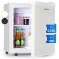 Klarstein Silent Cool - Refrigerator, Mini Fridge, 2 Levels, Stepless: 4.5-15 ° C, Temperature Regulator, 30 Litres Vol, Arctic Fox Cooling, 24dB Quiet, Space Saving, Colour: White