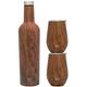 Simple Modern Wine Tumbler & Bottle Bundle | Two 12oz Insulated Wine Tumbler and One 25oz Bottle | Gifts for Women Men Her Him | Spirit Collection | Wood Grain