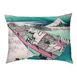 Tucker Murphy Pet™ Burkart Ushibori in Hitachi Province Indoor/Outdoor Dog Pillow/Classic Polyester in Pink/Green | 14 H x 42.5 W x 14 D in | Wayfair