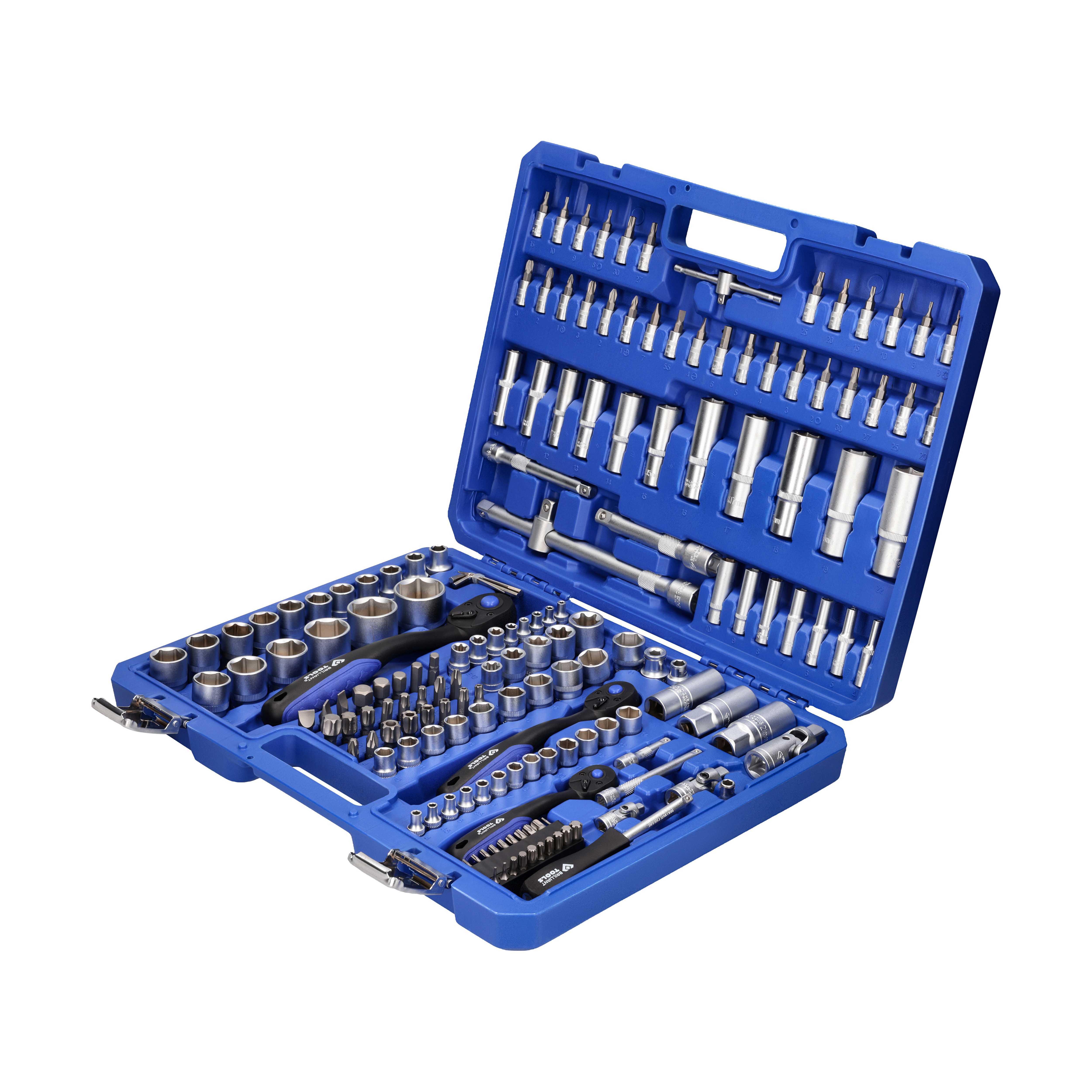 BRILLIANT TOOLS Steckschlüsselsatz Steckschlüssel-Satz, 172-tlg., 1/4, 3/8, 1/2 BT023172