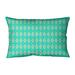 Latitude Run® Avicia Diamonds Indoor/Outdoor Lumbar Pillow Polyester/Polyfill blend in Green/Blue | 20 H x 14 W x 3 D in | Wayfair