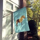 Caroline's Treasures Shetland Pony Horse Check 2-Sided Polyester 40 x 28 in. House Flag in Gray/Brown | 40 H x 28 W in | Wayfair BB8088CHF