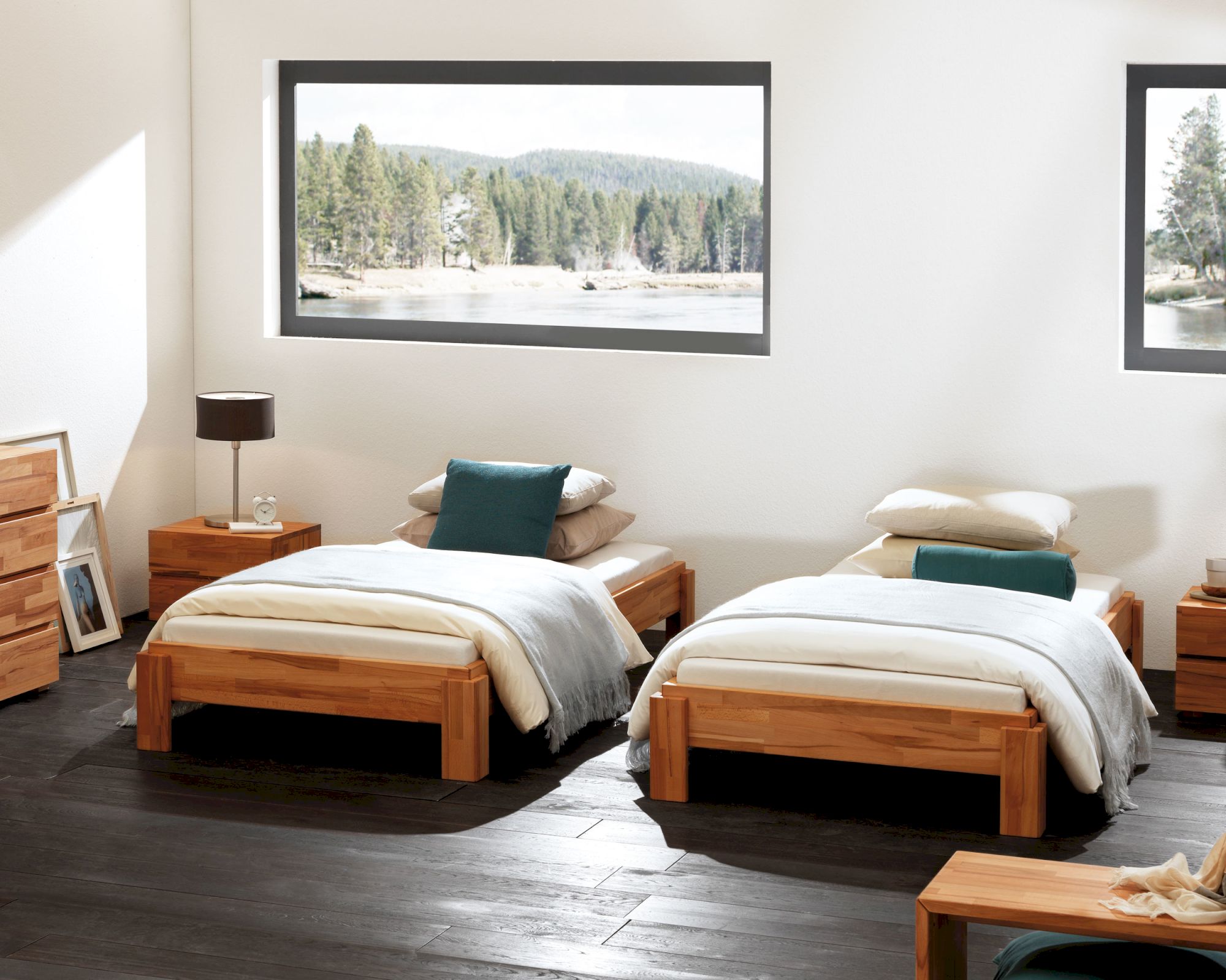 Hasena Wood-Line »Amigo« Massivholz Stapelbett 140x200 cm Kernbuche natur Image