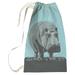 East Urban Home Vintage Hippo Zoo Poster Laundry Bag Fabric in Gray/Blue | 76.5 H in | Wayfair 8B9FB2038714422CA5ACAD184443EC07