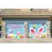 The Holiday Aisle® Happy Easter Bunny Ears 2-Piece Door Mural Set Polyester in Blue | 84 H x 96 W x 1 D in | Wayfair