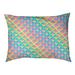 Tucker Murphy Pet™ Campion Pastel Stripe Scales Outdoor Dog Pillow Polyester in Orange/Pink/Yellow | 9.5 H x 29.5 W x 9.5 D in | Wayfair