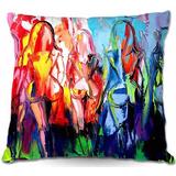 East Urban Home Couch in the Company of Strangers Throw Pillow Polyester/Polyfill blend | 16 H x 16 W x 4 D in | Wayfair