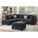 Black Reclining Sectional - Winston Porter Milani 104" Wide Reversible Sofa & Chaise w/ Ottoman Polyester | 35 H x 104 W x 75 D in | Wayfair