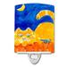 Caroline's Treasures Big Tabby Cat on the Fence Ceramic Night Light Ceramic in Orange | 6 H x 4 W x 3 D in | Wayfair 6020CNL