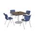 KFI Studios Kool 42" L Square Manufactured Wood Breakroom Table & Chair Set Metal in Brown | 29" H x 36" L x 36" W | Wayfair