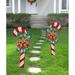 The Holiday Aisle® Christmas Candy Cane Yard Wooden Free Standing Garden Stake Wood in Brown/Green/Red | 32 H x 13 W x 2 D in | Wayfair