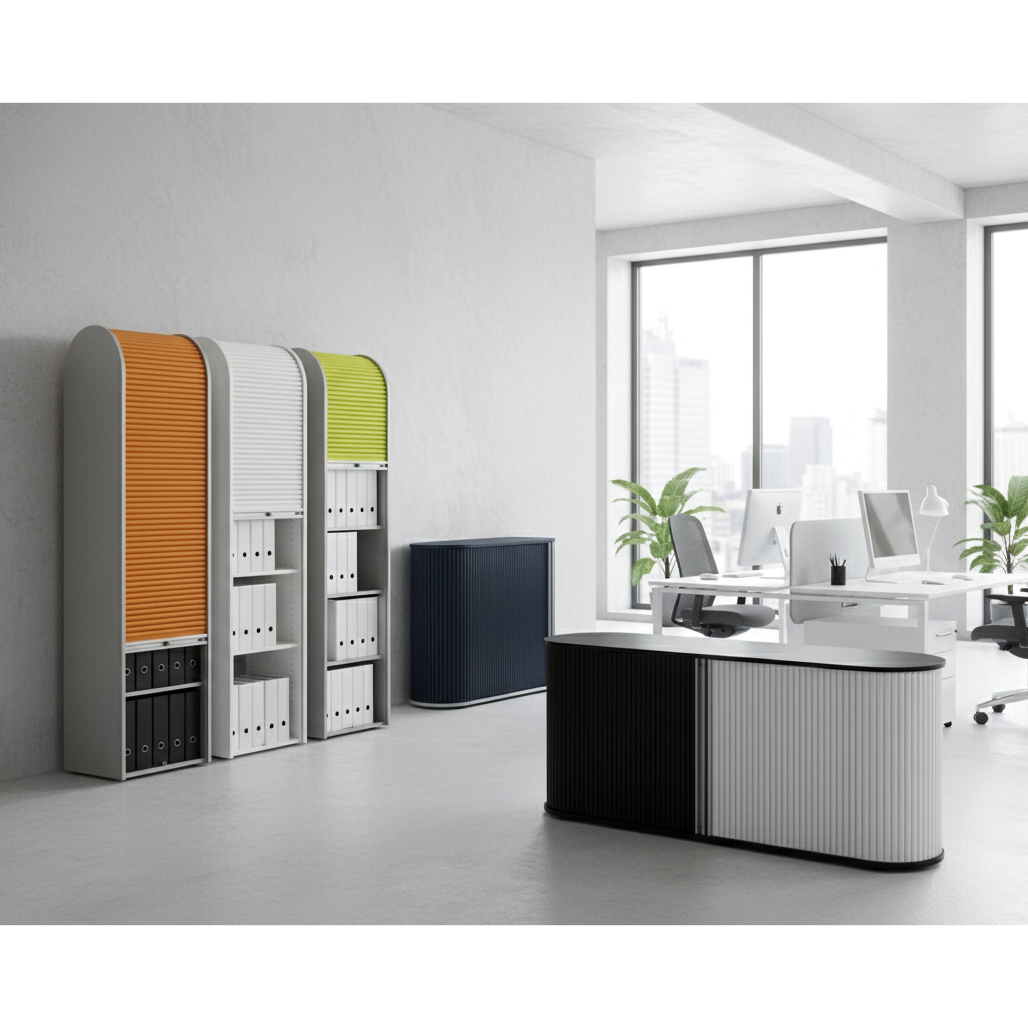 Klenk Dancer Schränke - Korpus mit Rollladen Hochschrank Weiss