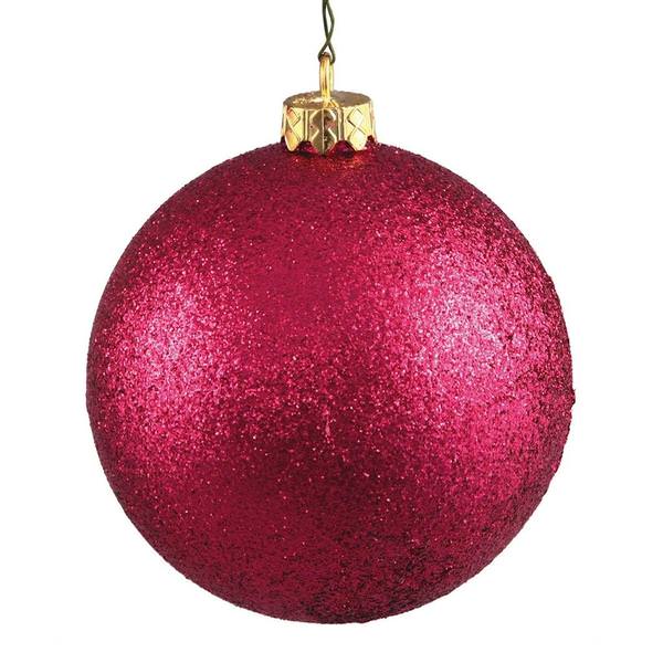 Vickerman 586068 - 2.4" Wine Glitter Ball Christmas Tree Ornament (24 pack) (N590619DG)