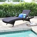 Wade Logan® Billur 79.25" Long Reclining Single Chaise w/ Cushions in Gray | 15 H x 27.5 W x 79.25 D in | Outdoor Furniture | Wayfair