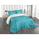 ABAKUHAUS Teal Bedspread Set, Abstract Vortex Design, Decorative Quilted 3 Piece Coverlet Set with 2 Pillow Shams, Turquoise Teal