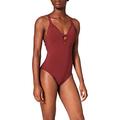 Seafolly Women's Deep V Plunge Maillot One Piece Swimsuit, Active Plum, 10