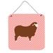 East Urban Home Merino Sheep Check Wall Décor Metal in Pink | 6 H x 6 W x 0.03 D in | Wayfair 02D7BC7968264F2B9750D19A08DD4904