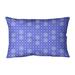 Ebern Designs Leffel Lattice Floral Indoor/Outdoor Lumbar Pillow Polyester/Polyfill blend in Blue | 31 H x 21.5 W x 3 D in | Wayfair