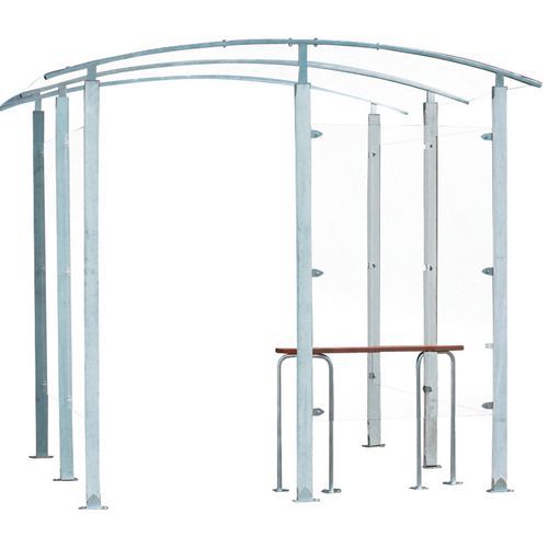 Abri Fumeur 2m² Contre Un Mur Version Metal Z Ingue + Banc - Mottez