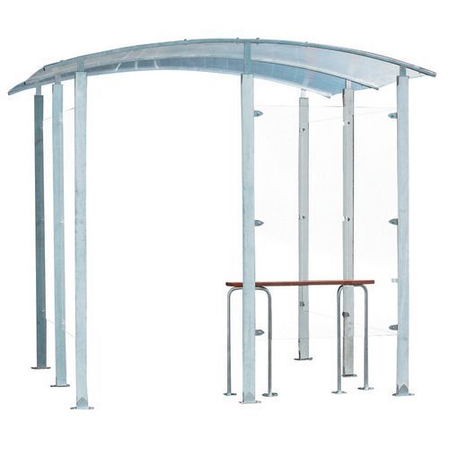 Abri Fumeur 4m² Contre Un Mur Version Metal Z Ingue + Banc - Mottez