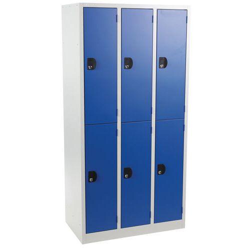 Vestiaire 6 Portes Gris/bleu 180x885x50 - Manutan Expert