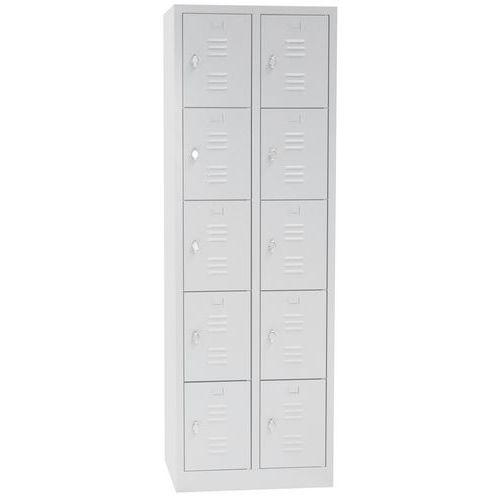 vestiaire multicases 300mm 2 x 5 cases gris -manutan expert