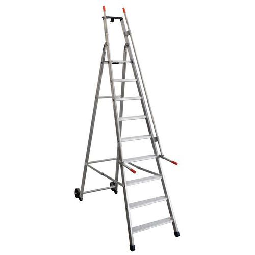 Escabeau Mayorà Avec Rampe De Sécurité Et Roues - 9 Marches - Facal