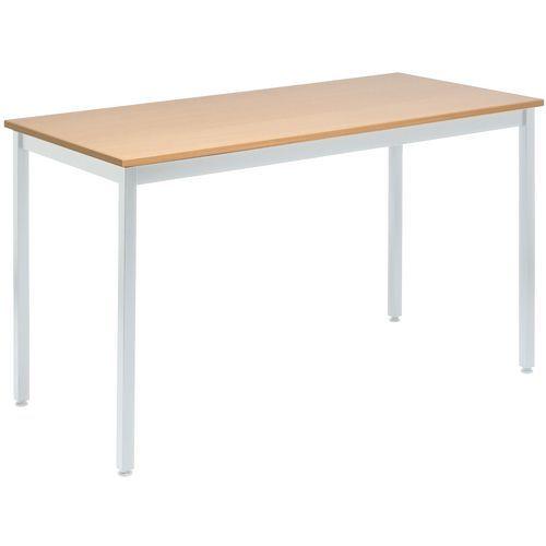 Table Polyvalente140x70 Plateau Chêne - Pieds Aluminium - Manutan Expert