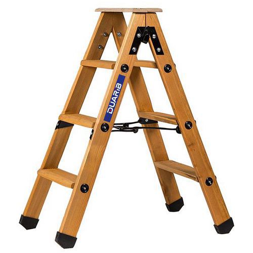 Escabeau Double Accès Bois 2x3 Marches + Tablette - Duarib