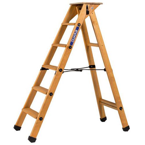 escabeau pro bois 1 plan - 5 marches - duarib