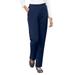 Appleseeds Women's Everyday Knit Straight-Leg Pants - Blue - L - Misses