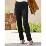 Draper's & Damon's Women's Slimtacular® Straight Leg Pull-On Denim Jeans - Black - PM - Petite