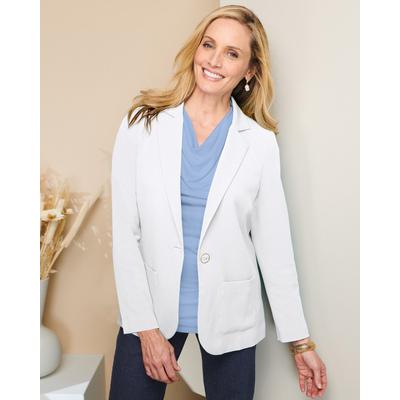 Draper's & Damon's Women's Look-Of-Linen Blazer - White - PM - Petite