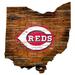 Cincinnati Reds 12'' Road Map State Cutout Sign