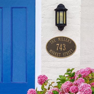 Hawthorne Address Plaques - Wall Plaque, White with Gold Type Wall Plaque, Estate - Frontgate