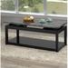 Darby Home Co Kylee Lift Top Floor Shelf Coffee Table w/ Storage Wood/Faux Marble in Black | 18 H x 48 W x 22 D in | Wayfair