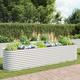 vidaXL Garden Raised Bed 400x80x81 cm Galvanised Steel Silver