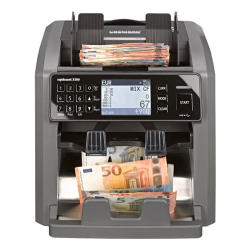 Banknotenzählmaschine »Rapidcount X 500« grau, ratiotec, 33.5x33.5x33.5 cm