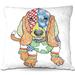 Winston Porter Peachey Couch Basset Hound Dog Throw Pillow Polyester/Polyfill blend in White | 16 H x 16 W in | Wayfair