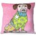 Winston Porter Amnicon Couch Russell Dog Camel Throw Pillow Polyester/Polyfill blend in Pink | 16 H x 16 W in | Wayfair