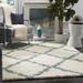 "Dallas Shag Collection 5'-1"" X 7'-6"" Rug in Ivory And Light Blue - Safavieh SGD257J-5"